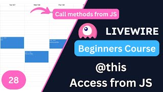 Call component methods from js Ex  Full Calendar js  Laravel Livewire 3 for Beginners EP28 [upl. by Tremann560]