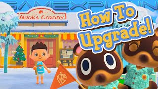 How to Upgrade Nooks Cranny  Animal Crossing New Horizons [upl. by Rainwater932]