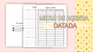 Como criar miolo de agenda datada  PARTE 1 [upl. by Aehcim434]