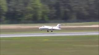 Private Learjet 24 take off at Nuremberg NUEEDDN [upl. by Aikrehs818]