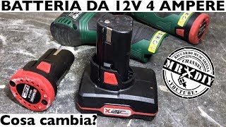 Batteria da 12V 4 ampere lidl x12vteam Batterie parkside per avvitatore smerigliatrice e seghetto [upl. by Xylon]