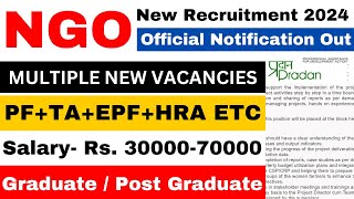 NGO BIG VACANCY 2024  SALARY 70000  FRESHERS ELIGIBLE  NGO JOBS 2024  ONLINE INTERVIEW [upl. by Maya]