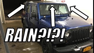 How is a Jeep Wrangler Soft Top in the Rain  Jeep Wrangler Unlimited in the Rain Noise [upl. by Ahseiuqal509]