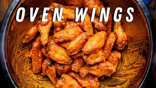 Oven Baked Buffalo Wings  Crispy and Super Easy [upl. by Ayekal]