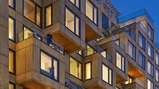 Irregularly stacked cubes form exterior of ODA apartment building in Dumbo [upl. by Agace716]