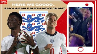 🎵 England fans sing SAKA AND EMILE SMITH ROWE chant  San Marino 010 England [upl. by Alfonse]