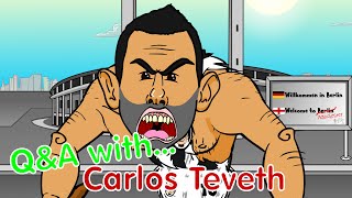 🏆CARLOS TEVEZ QampA by the fans🏆Parody Champions League 2015 Preview Juventus vs Barcelona cartoon [upl. by Jody]