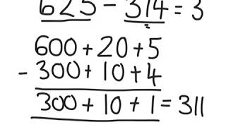 3 Digit Subtraction using Partitioning [upl. by Sitruc878]