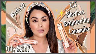 Elf Cosmetics Brightening Flawless Concealer 8 Hour Wear Test and Review [upl. by Rehotsirk]