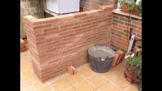 Como se hace una barra de ladrillo rustico  Rustic brick bar  Construction  Parte 1 [upl. by Lombardy]