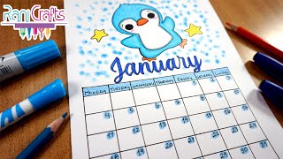 DIY  JANUARY CALENDAR  Bullet journal decoration organization ideas [upl. by Leibrag318]