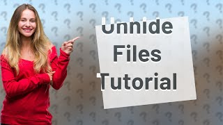 How do I unhide something in Finder [upl. by Kcirrez551]