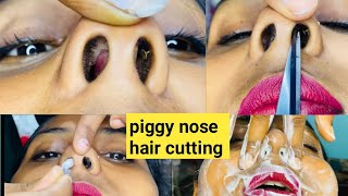 how to get rid of nose hair permanently  piggy Nose hair cutting ✂️ 🐷 [upl. by Ramal411]