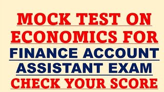 MOCK TEST ON ECONOMICS FOR FINANCE ACCOUNT ASSISTANT JKSSB [upl. by Junius]