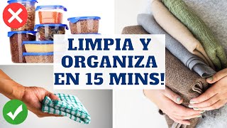 10 COSAS QUE PUEDES LIMPIAR Y ORGANIZAR EN 15 MINUTOS Tips de Experta en Limpieza y Organización [upl. by Hynes]