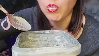 Clay paste eating 🤤clay bites crunchy Mukbang еда из глиняной пасты chalkzan751 [upl. by Annasor774]