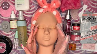 ASMR  Facial Skincare on A Mannequin 👀💆‍♀️ soft whispering tapping [upl. by Kass]