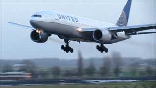 GOAROUND  United Boeing 777200ER at Brussels Airport [upl. by Nagah]