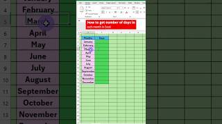 Excel Tips amp Tricks Calculate Days in Each Month Like a Pro ExcelHacks ExcelTips ExcelTricks [upl. by Chadabe]