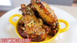 How To Make Garlic Parmesan Wings Better Than Wingstop [upl. by Oemac110]