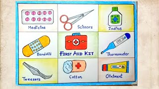 How to draw first aid box drawing easy way Doctor kit drawing step by step  First Aid Kit Drawing [upl. by Mrots357]