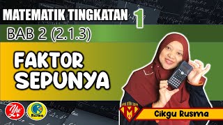 213 MENERANG DAN MENENTUKAN FAKTOR SEPUNYA MATEMATIK TINGKATAN AkademiYotuber kitabantukita [upl. by Larret910]