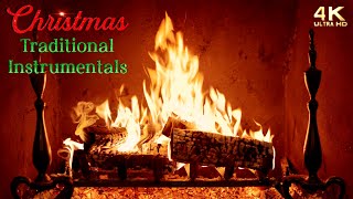 🔥 Joyful Christmas Fireplace with Traditional Instrumental Christmas Music [upl. by Scherman]