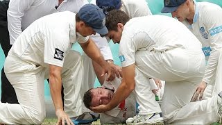 Aus batsmen Phil Hughes in critical condition after being hit by bouncer [upl. by Brookhouse]