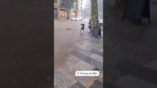 Lluvias torrenciales e inundaciones en Arenys de Mar Barcelona Cataluña 📸 [upl. by Annaear122]