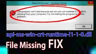 Resolve apimswincrtruntimel110dll Missing Error  Working Tutorial  PC Error Fix [upl. by Coppinger745]