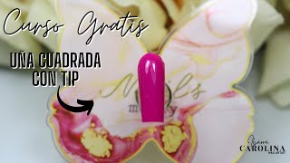 Uñas PUNTA CUADRADA de Salón con TIP paso a paso  CLASE 4 Curso de Uñas GRATIS  Square Nails [upl. by Palocz]