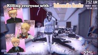 Killing Everyone with Blonde hair  Yandere Simulator Challenge [upl. by Nerradal]