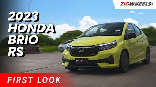 2023 Honda Brio RS First Look  ZigwheelsPh [upl. by Aonian433]