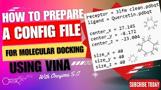 How to create a config file for Docking using AutoDock Vina [upl. by Rockwood]