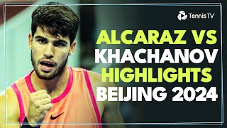 Carlos Alcaraz vs Karen Khachanov Highlights  Beijing 2024 [upl. by Ysteb]