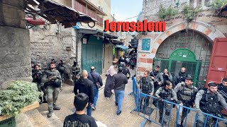 Ramadan in Jerusalem Muslim Quarter of the Old City from Damascus Gate to Jaffa Gate [upl. by Lacram]