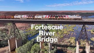 Six Locomotives And 240 Wagons on the Fortescue Bridge [upl. by Asirak]