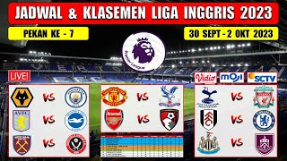 Jadwal Liga Inggris 2023 Pekan Ke 7  MAN UNITED vs CRYSTAL PALACE  TOTTENHAM vs LIVERPOOL [upl. by Ahsenre]