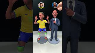 Handmade Clay Bobbleheads ：Neymar amp Xavi [upl. by Aholah]