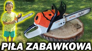 Piła Zabawkowa Pilarka łańcuchowa Zabawka STIHL Uśmiech dziecka [upl. by Ecinert]