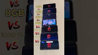 2GB RAM😈 vs 4GB RAM vs 8GB RAM vs iPhone vs POCO F6 FREEFIRE TEST freefire shorts [upl. by Zile]