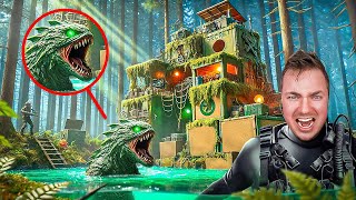 CAPTURING POND MONSTER In Our BOX FORT SPY BASECardboard Crafts [upl. by Ylsel]