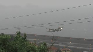 STORM OSCAR landing attempt at Madeira Airport 5623 [upl. by Kingsly395]