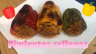 Pimientos rellenos de arroz y carne picada [upl. by Udall]