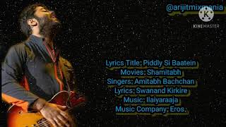 piddly si baatein song l amitabh bachchanarijit singh l hindi lyrics samitabh erosnowmusic [upl. by Nolahp]