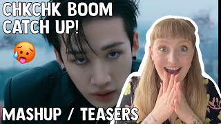 SO HYPED Stray Kids ATE mashup video  chk chk boom mv teasers [upl. by Hgielak436]