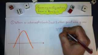 Forming an Equation from a Parabola [upl. by Berneta]