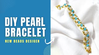 How to make Pearl Bracelet step by step tutorial l How can I make my own bracelets 👌💕 [upl. by Nodnarbal]