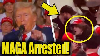 Trump Supporter ARRESTED As Rally Turns To CHAOS [upl. by Ahens]