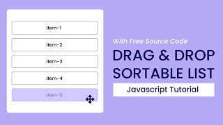 Drag and Drop Sortable List  Javascript Tutorial [upl. by Mariano]